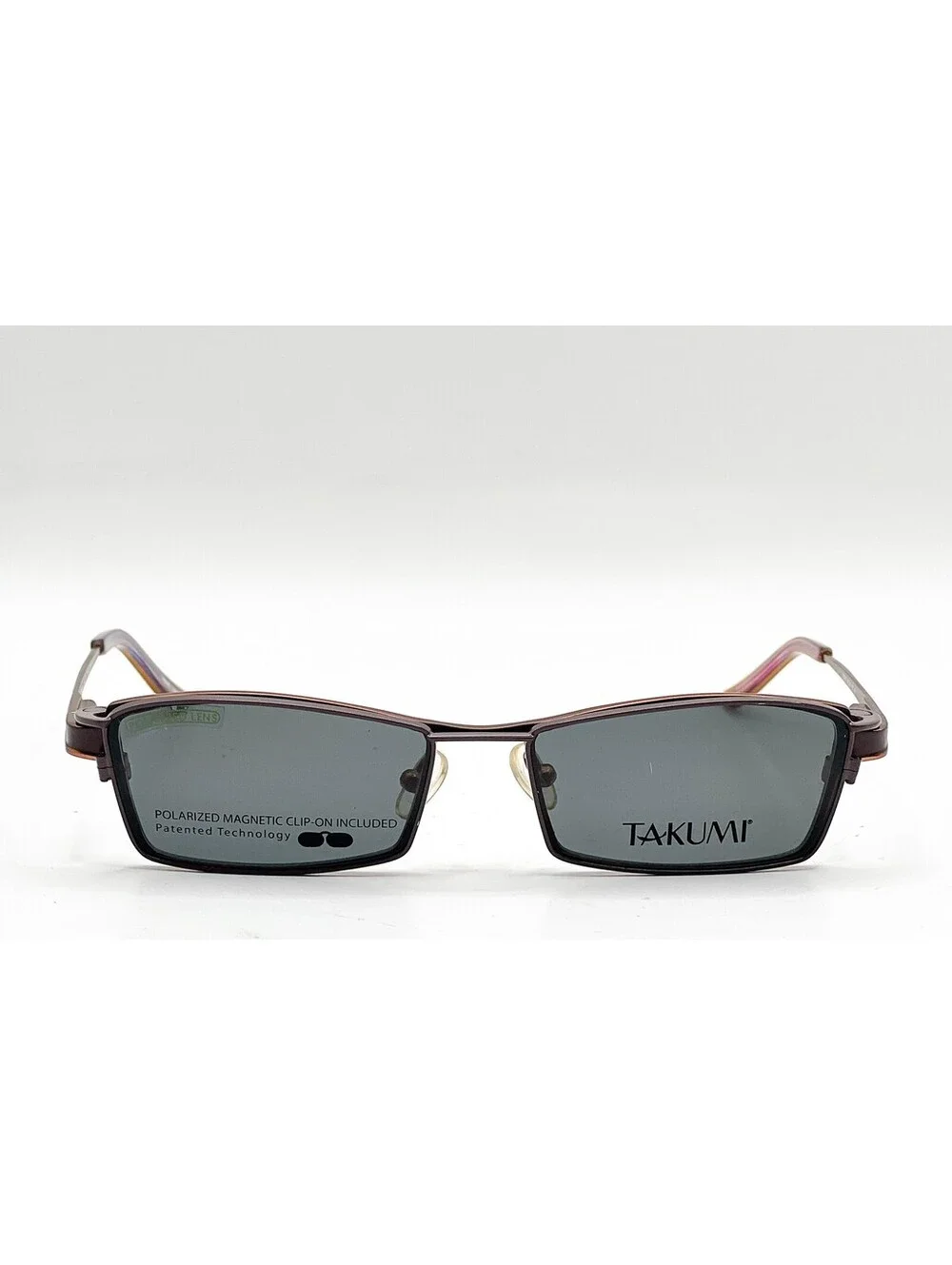 Takumi T9709 40 St Grey/Orange Copper Authentic Eyeglasses W/ Clip 49-16-135